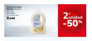 Segunda Unidad al -50% Cuidado de la Ropa y el Hogar en Carrefour.