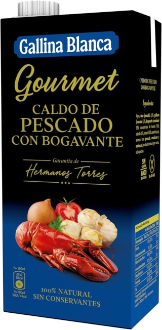 4 unidades Gallina Blanca Caldo Gourmet Pescado con Bogavante 1L por 6.81€