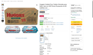 Huggies Cuidado Puro 640 Toallitas 80x8 por $227 | Amazon