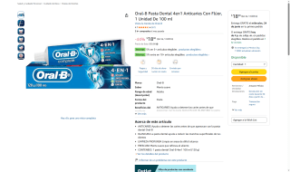 Pasta Dental Oral-B 4en1 por $18 | Oferta Amazon