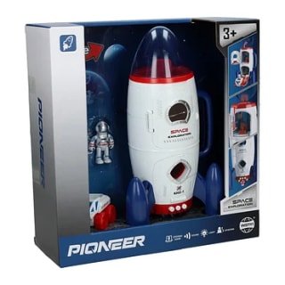 Ruimteraket met Ruimtevoertuig en Astronaut Licht en Geluid, 3dlg voor €10 bij Lobbes
