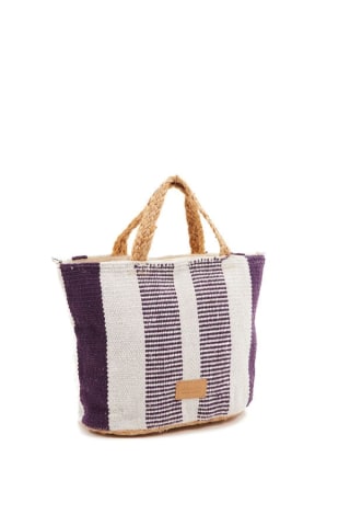 Capazo de rafia pequeño a rayas Abbacino por 22.99€