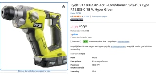 Ryobi Accu-Combihamer voor €99,03 bij Amazon