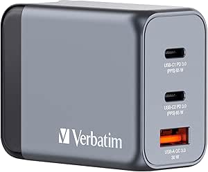 VERBATIM GNC-65 GaN-netlader 3-poorts 65W USB A/C voor €15,25 bij Amazon