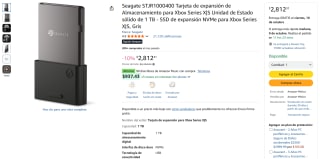 1TB SSD Seagate NVMe para Xbox por $2,390 | Oferta Amazon