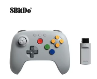8BitDo 64 Wireless Controller met dongle voor € 31,99 dmv code bij AliExpress