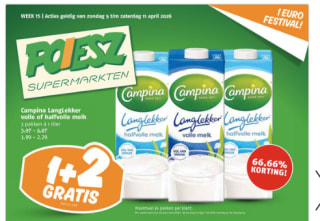 1+2 gratis op Campina Langlekker bij poiesz