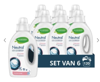 Neutral kleur vloeibaar wasmiddel Parfumvrij (6 x 20 wasbeurten) voor €24,87