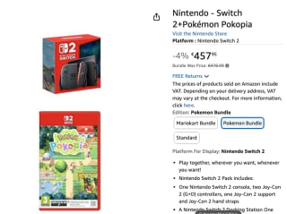 Nintendo - Switch 2+Pokémon Pokopia voor €457,95 bij Amazon