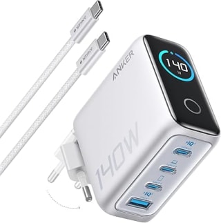 Anker USB 3-USB-C Snellader 140W + Kabel Zilver voor €59,99 bij Amazon