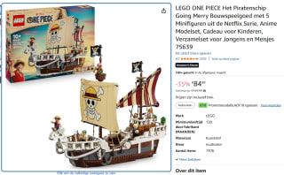 LEGO ONE PIECE Het Piratenschip Going Merry voor €74,99 dmv code bij Amazon
