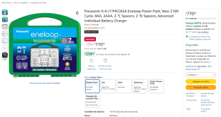 Panasonic K-KJ17MCC82A Eneloop Power Pack por $770 en Amazon