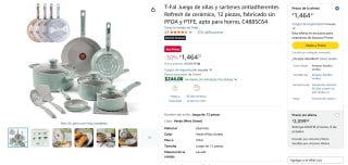 Ollas y Sartenes T-Fal 12 piezas por $1,464 | Oferta Amazon