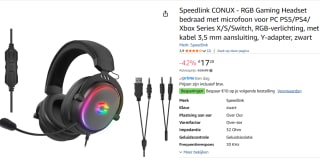 Speed-Link CONUX RGB Stereo Gaming Headset voor €17,28 bij Amazon