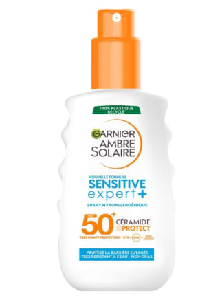 Ambre Solaire Sensitive Expert+ GARNIER, Spray Protection Solaire FPS 50+ à 8,78€
