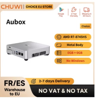 CHUWI Aubox Mini PC (Ryzen 7) voor €202,51 bij AliExpress