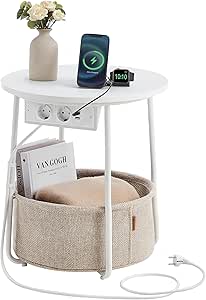 VASAGLE LILEA Coleción Mesa Auxiliar con Tomas de Corriente por 23.99€