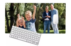Bureau-onderlegger met eigen foto of motief voor €12,49 dmv code bij Fotoproducten