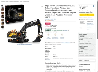 Lego Technic Excavadora Volvo EC500 Hybrid por $6,984 | Oferta Amazon