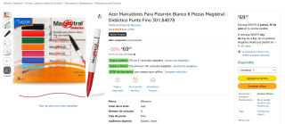 Marcadores AZOR para Pizarrón Blanco 8pz por $69 | Oferta Amazon