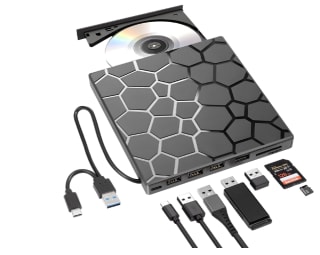 Lecteur CD/DVD Externe pour PC USB 3.0 Type-C Carehabi à 15,12€