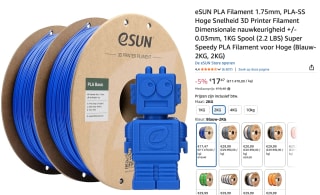 2KG eSUN PLA Filament 1.75mm, PLA-SS voor €17,47 bij Amazon