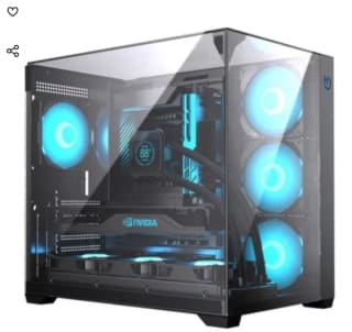 Torre PC Caja Gaming Hiditec SKY Triple Cristal Templado ATX Semitorre Alta Refrigera