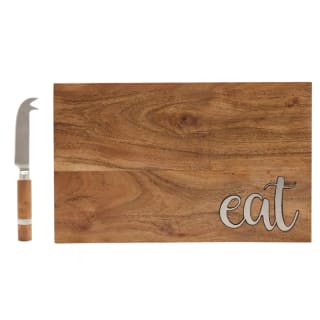 Tabla de Quesos de Madera con Cuchillo y Detalle “eat” por 3,99€