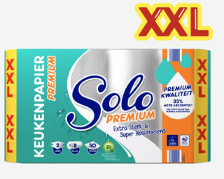 SOLO Premium 2-laags keukenpapier 8 rollen. voor €4,99 bij de Aldi