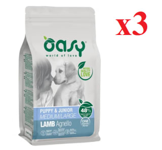 3 x Oasy One Pro Puppy Medium Large Cordero 2,5kg por 29.97€