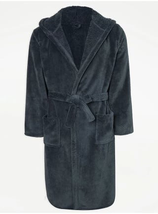 Men’s Fleece Lined Dressing Gown (Sizes XS - 4XL) - Free Click & Collect