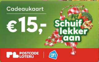 Gratis AH cadeaukaart van €15 bij Postcode Loterij