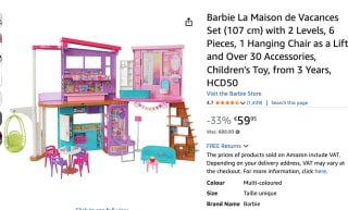 Barbie Malibu Huis voor €59,95 bij Amazon