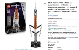 LEGO Technic NASA Artemis Ruimteraket voor €39,49 bij Amazon