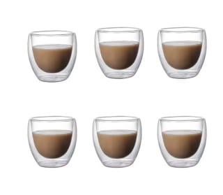 Taza de cristal de doble pared Pack de 6 80ml por 7,09€