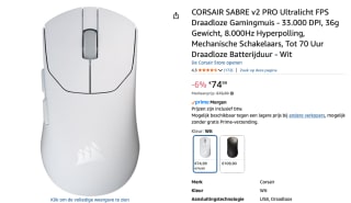 Corsair SABRE v2 PRO ULTRALIGHT WIRELESS gamingmuis voor €74,99 bij Amazon