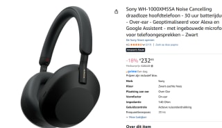 Sony WH-1000XM5SA voor €232,85 bij Amazon