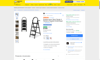 Escalera Acero 4 Peldaños por $648 | Mercado Libre (Oferta)