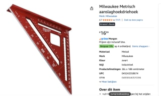 Milwaukee Meetdriehoek Metrisch voor €16,99 bij Amazon