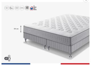 Ensemble matelas sommier 180 x 200 (Sommier 2x90) à 759,99€