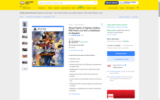 Street Fighter 6 Fighters Edition PS5 en $700 | Oferta Mercado Libre