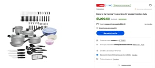 Batería Cocina Tramontina 47 Piezas Coimbra Gris por $1,099 | Walmart
