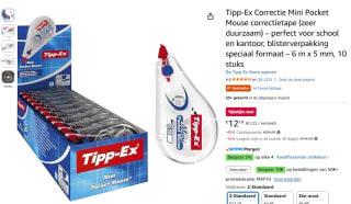 Tipp-Ex Mini Pocket Mouse Correctietape (doos van 10) voor slechts €12,19 bij Amazon