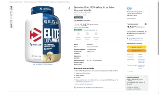 Dymatize Elite 100% Whey 5 Lbs por $1,567 | Oferta Amazon