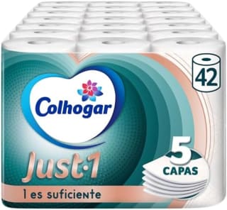 42 rollos Colhogar Just 1 Papel Higiénico Extra Absorbente 5 capas por 18.87€