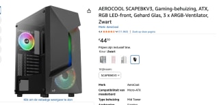 Aerocool Scape-G-BK-v3 Midi-Tower, Tempered Glass, ARGB voor €44,50 bij Amazon