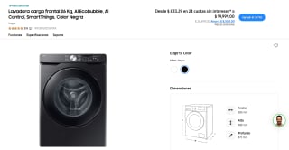 Lavadora Samsung 26kg AI Ecobubble por $13,679 | Estudiantes