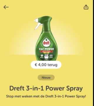 Dreft 3in1 power spray citroen gratis via Tikkie en de AH