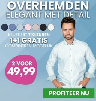 1+1 gratis op overhemden bij Koopjedeal