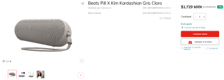 Beats Pill X Kim Kardashian Gris Claro por $1,729 | Sanborns